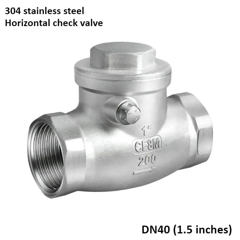 304 Stainless Steel Horizontal Check Valve 2/3/4/6 Point Swing Check Valve Internal Thread Oasis Select DN40 (1.5 inches) Check valve 304 Stainless steel