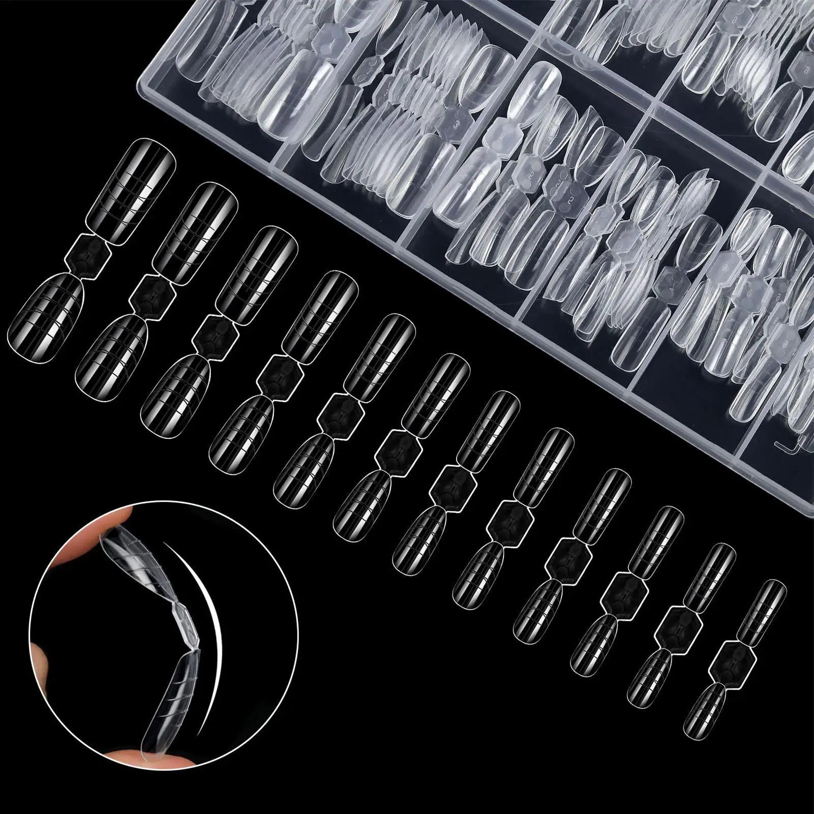 120pcs Reusable Nail Extension Forms | 12 Sizes Builder Molds Nail Extension Forms Oasis Select