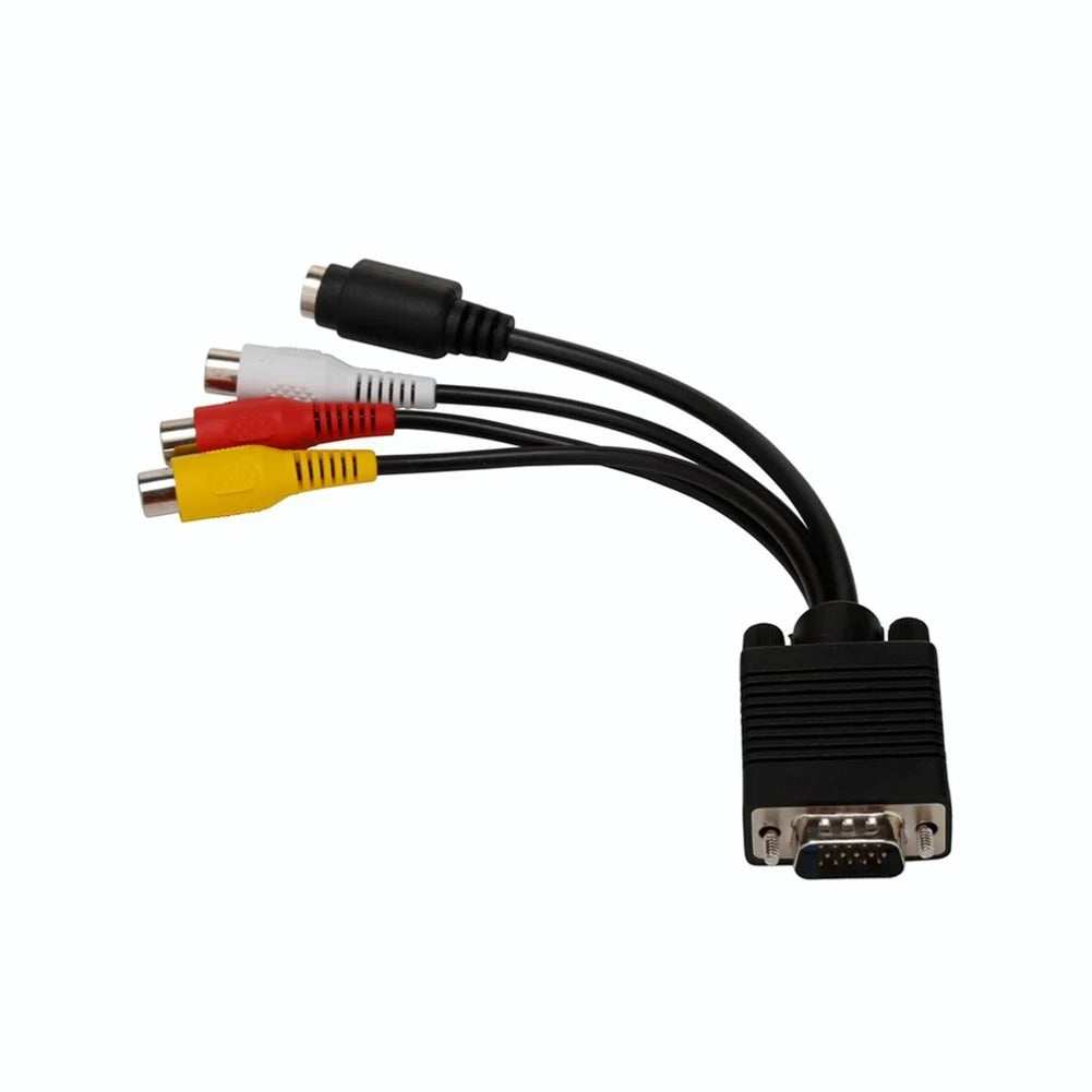 For VGA to For S-Video + For RCA CompoFor Site Video Adapter with 10cm Length for PC to For TV Analog Connection Oasis Select