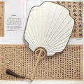 Hand-made group fan ancient Zen style Hanfu palace fan handwriting calligraphy painting Japanese style diy fan Oasis Select 2 19cm x 34cm