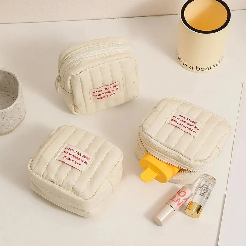 Mini Square Cosmetic Bag – Korean Style Lipstick & Essentials Pouch