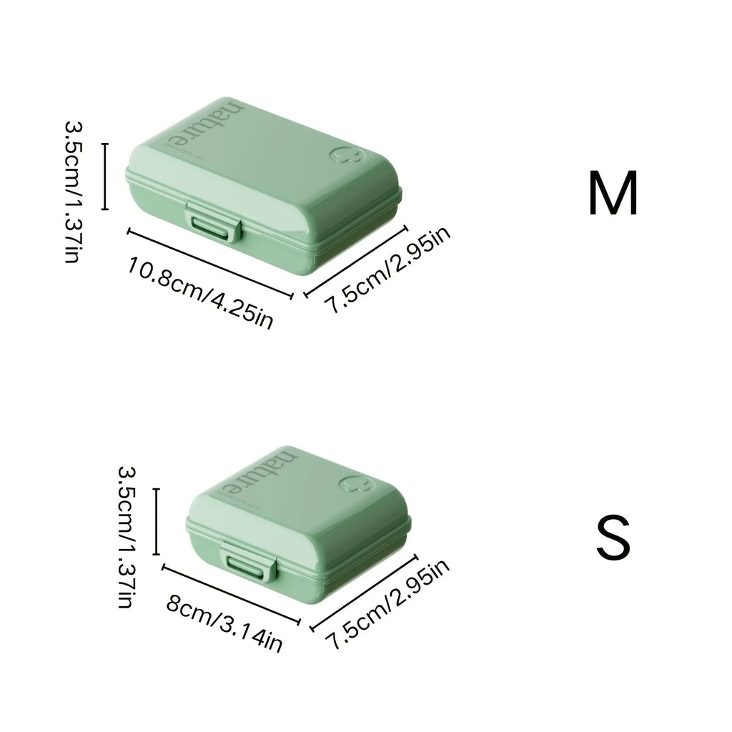Japanese Style Portable Medicine Box Large Capacity Seven Days Week Pill Organizer Sealed Durable Personal Medicine Storage Case Oasis Select army green S