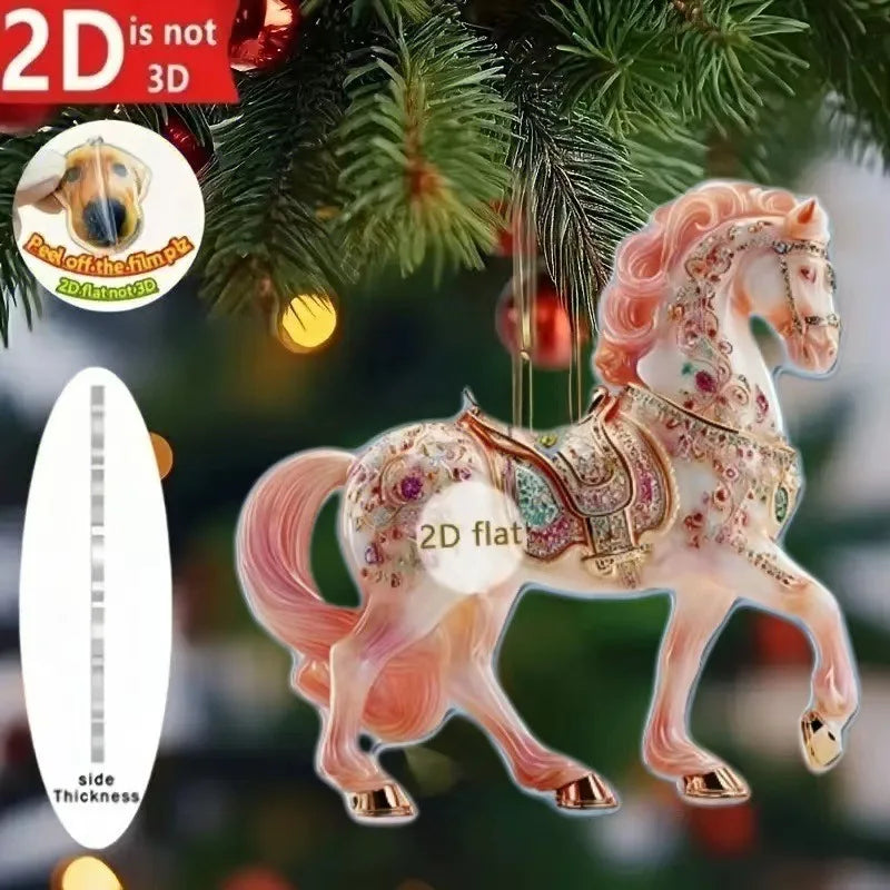 Golden Acrylic Horse Keychain Pendant – Car & Bag Charm Gift