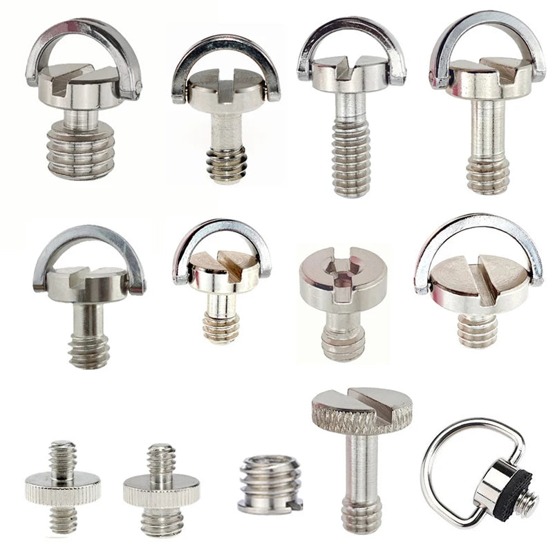 1/4inch D-Ring Tripod Screw Mounting Screw Adapter for Camera Camcorder Tripod Monopod QR Quick Release Plate Adapter Screw Oasis Select
