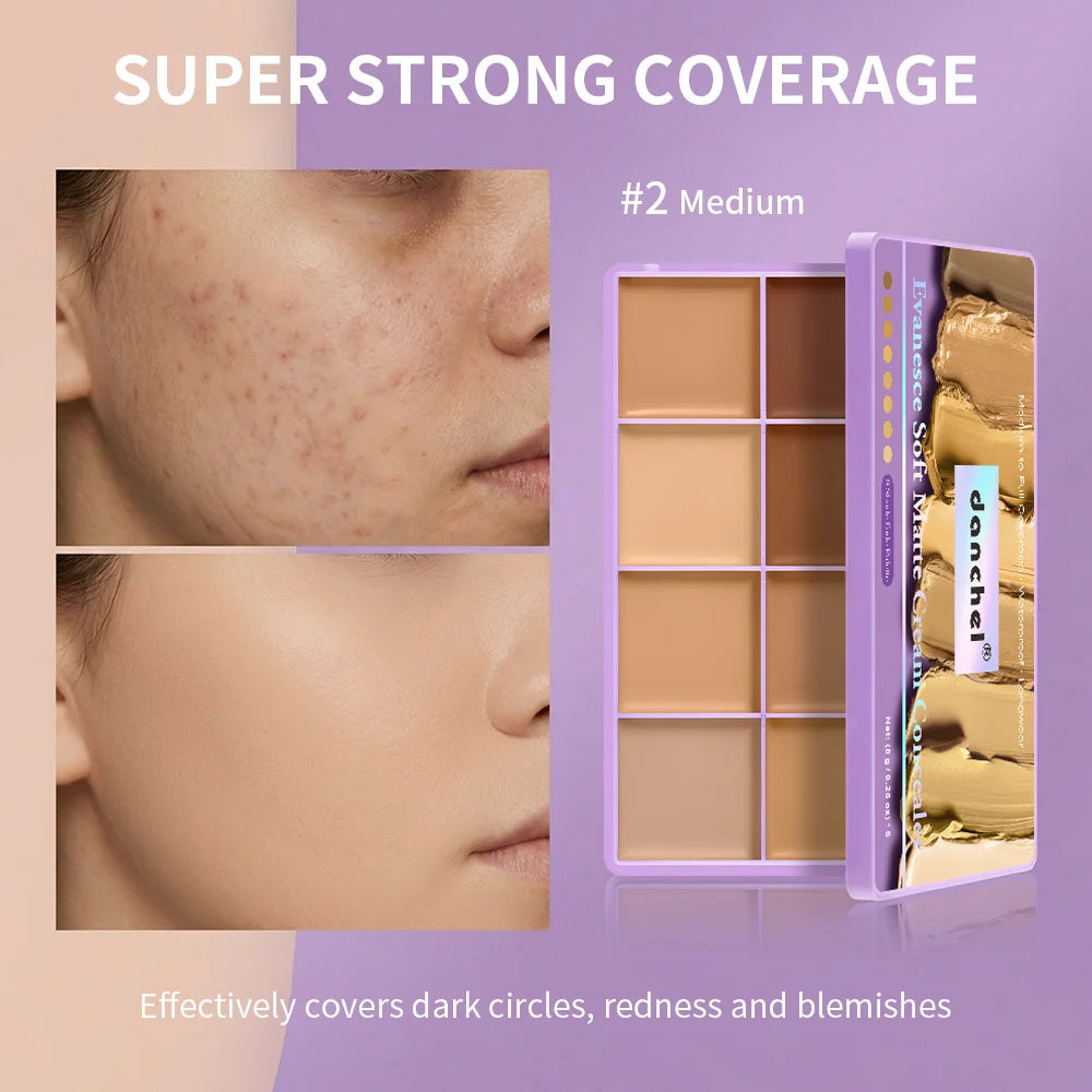 Matte Cream Concealer Palette Long-Lasting Moisturizing Full Coverage Fade Dark Circles Tattoos Cream Concealer Korean Makeup Oasis Select
