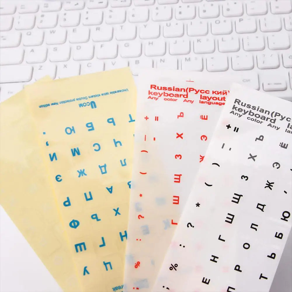 1Pc Russian Transparent Keyboard Stickers Russia Layout Alphabet Black White Label Letters for Notebook Computer PC Laptop Oasis Select