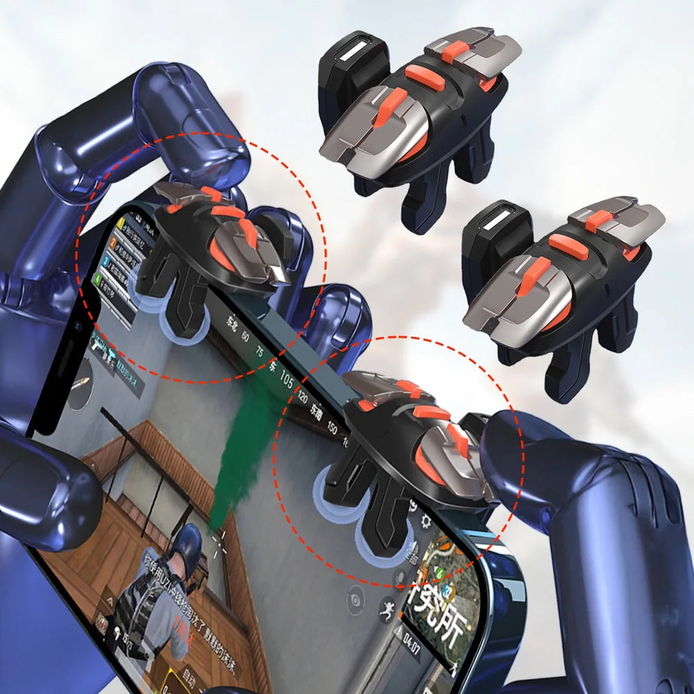 Mobile Gaming Triggers 4/6 Finger Rapid-Fire Grips – iOS & Android