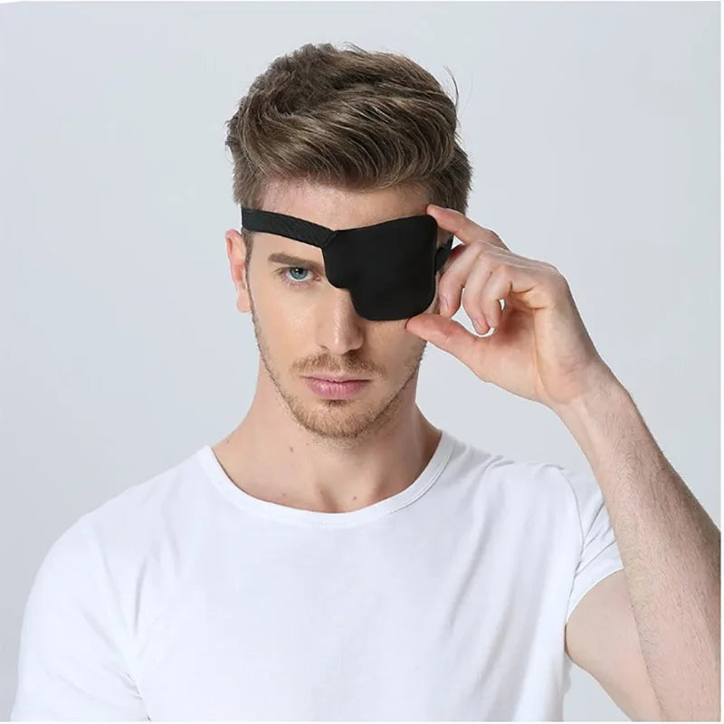 Left And Right Black Single Eye Patch Adjustable 3D Foam Groove Eyeshades For Lazy Eyes Medical Use Concave Eye Patch Oasis Select