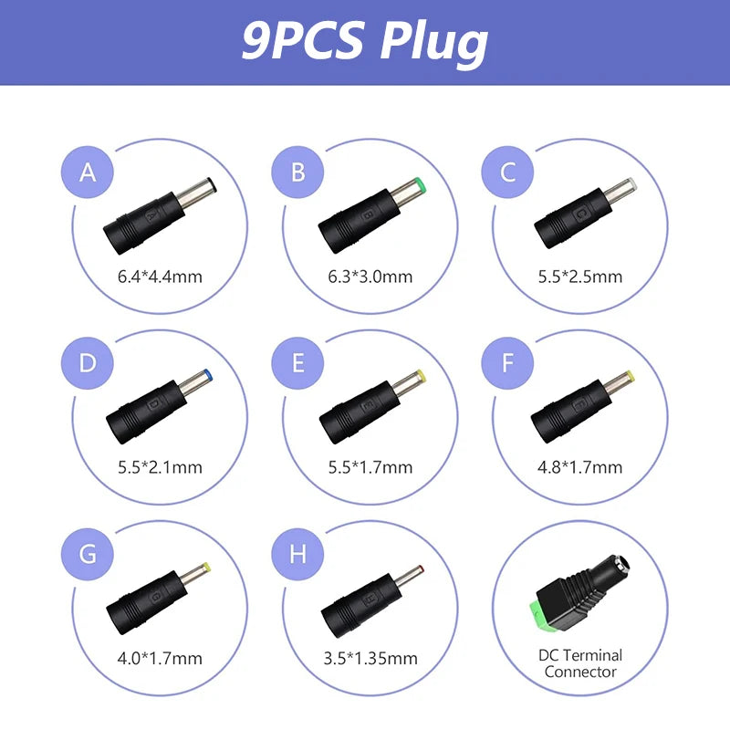 AC TO DC Adjustable Power Supply Adapter Transformer AC 220V TO DC 3V 9V 12V 24V Power Supplies Universal Adapter WIth 9PCS Plug Oasis Select
