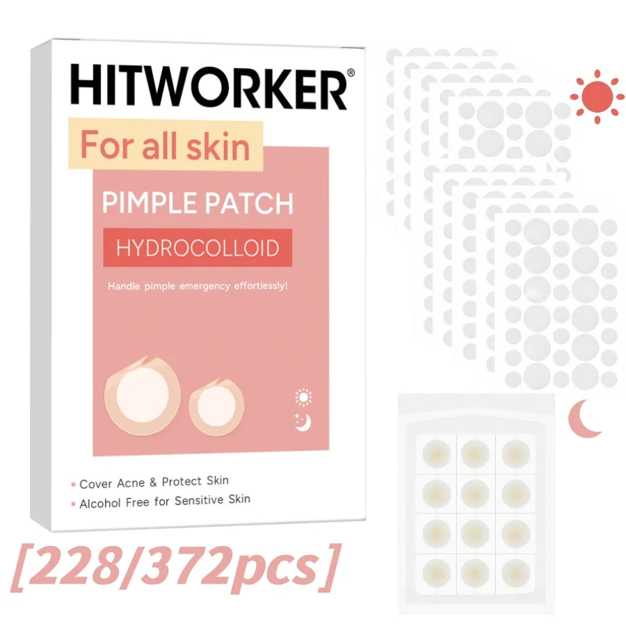 228/372pcs acne patches. Suitable for all kinds of light skin color, 24-hour protection, invisible coverage, non irritating, tea Oasis Select
