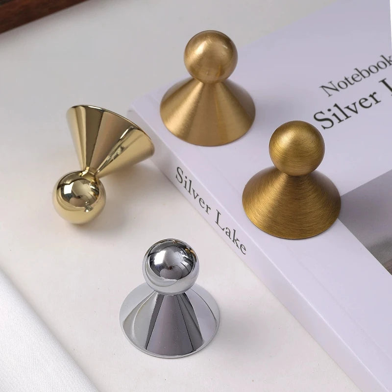Brass French Retro Style Wind Cabinet Door Light Luxury Wardrobe Drawer Round Furniture Gold Silver Antique Bronze Handle Oasis Select