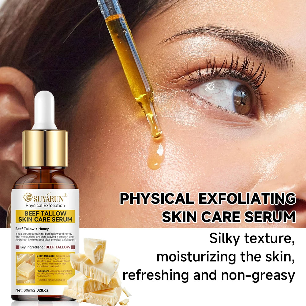 SUYARUN Tallow Exfoliating Serum Gentle Face & Body Scrub for Deep Cleansing Natural Skincare. Oasis Select