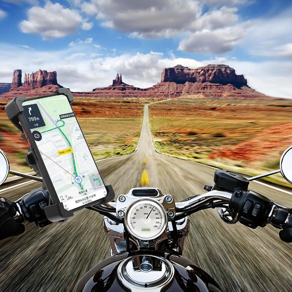 Bike Phone Mount 360 Rotatable Anti Vibration Motorcycle Handlebar Holder Universal Non Slip Cycling GPS Bracket Oasis Select