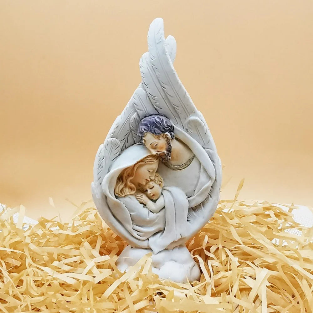 Christmas Jesus Birth Scene Ornament Christmas Decoration Holy Family Crafts Statue Resin Figurine Centerpieces Desktop Decor Oasis Select Style 2
