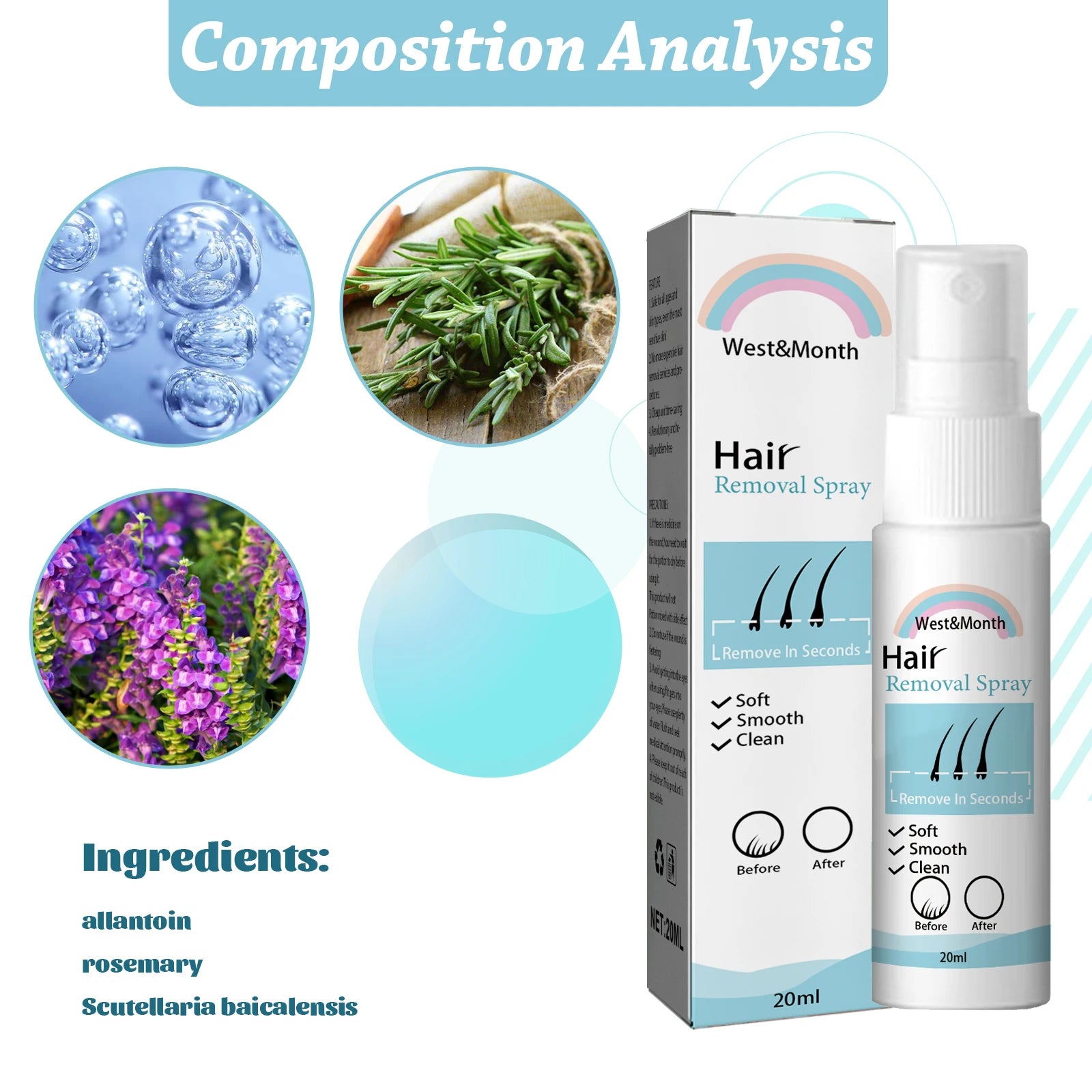 Hair Removal Spray Underarm Full Body Hair Removal Cleansing Gentle Formula Does Not Irritate The Hair Spray Oasis Select
