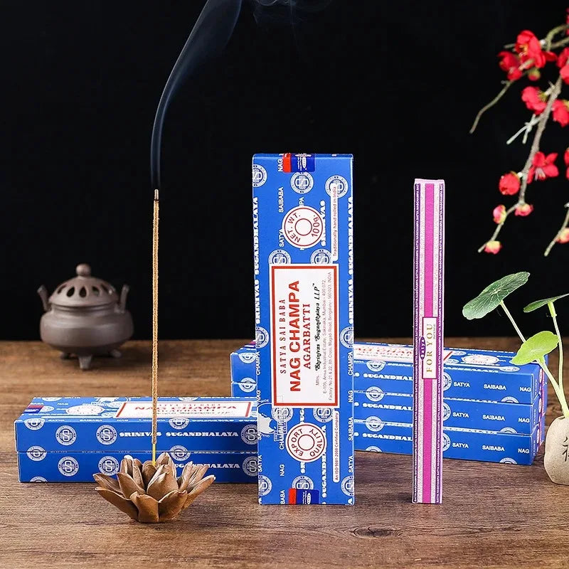 Satya Sai Baba Incense Sticks Hand-Rolled 15g*4boxes , Multiple Scents: Sandalwood, Dragon's Blood, Super Hit, NAGCHAMPA,etc. Oasis Select