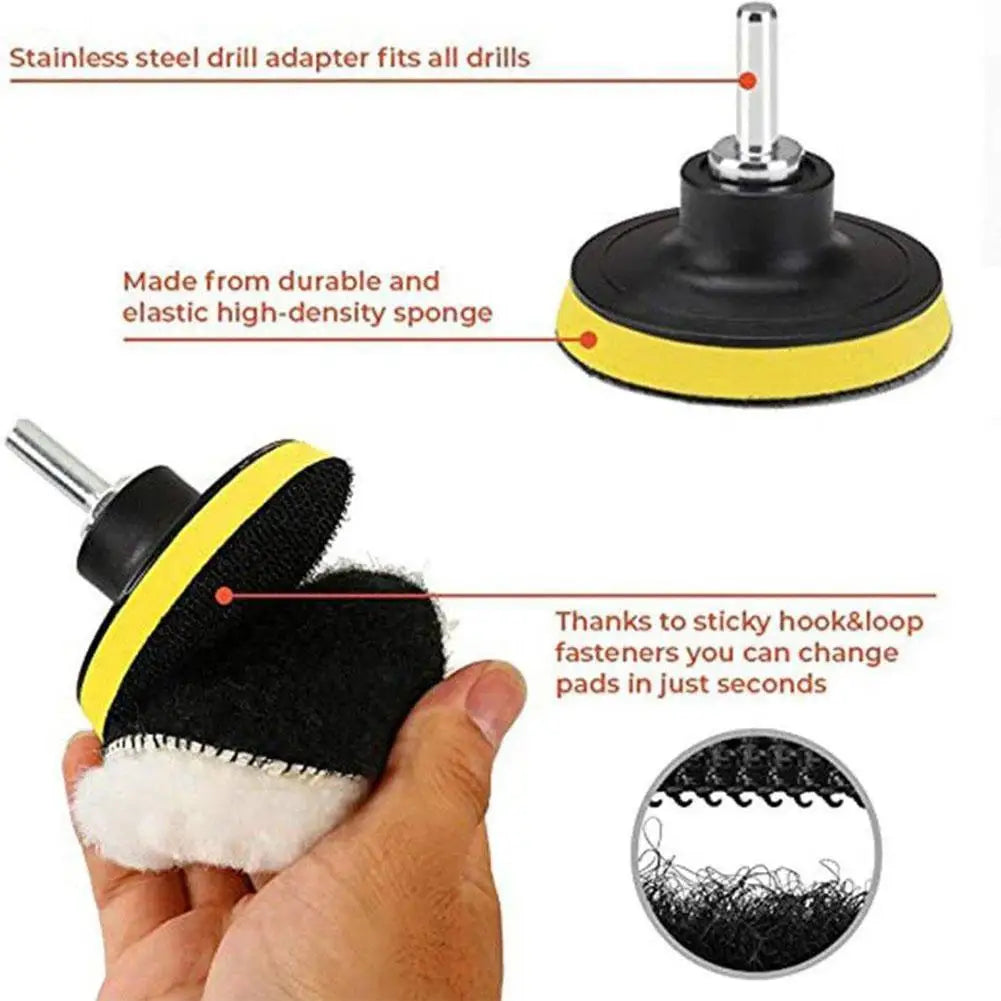 4Inch Polishing Kit Polishing Pad Car Waxing Sponge Disk Wool Wheel for Auto Body Beauty Polisher Washing Car Gadget Universal Oasis Select