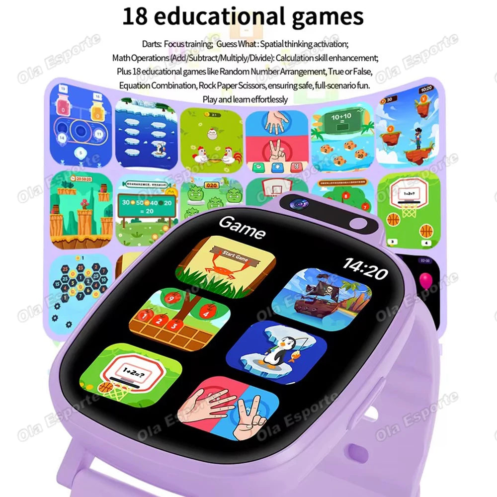 Kids Smart Game Watch HD Touch Screen 18 Games Camera Alarm Clock