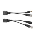 JIENUO POE Spliter Waterprrof With Video And Power Adapter Cable RJ45 12V-48V Supply Module Injector for IP Camera Extender Oasis Select 1 pair black