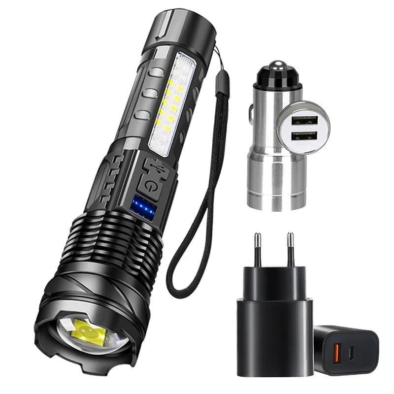 KDULIT LED Tactical Flashlight – 2300 Lumen, Zoom, USB Rechargeable