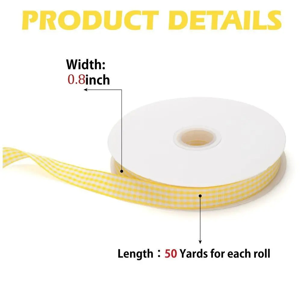 50 Yard Plaid Satin Ribbon Roll 2CM – Gift Wrapping & Weddings