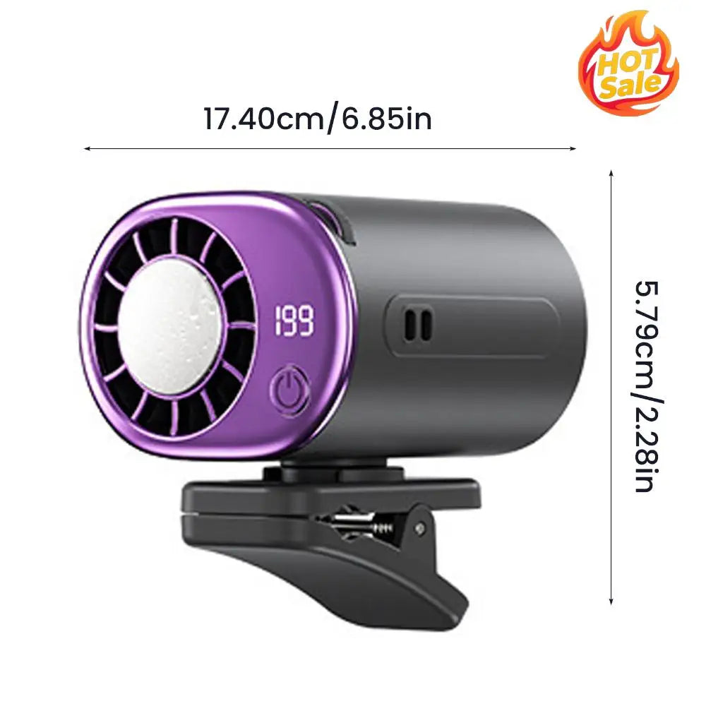 Portable Clip Fan USB Rechargeable Mini Personal Cooling Fan with LED Display 199 Speeds Adjustable for Travel Camping Golf Gym Oasis Select