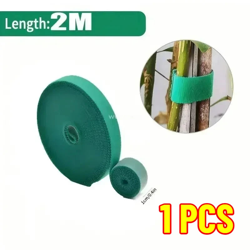 Self Adhesive Nylon Plant Ties Garden Twine Plant Bandage Hook Loop Vine Wrap Support Tape Garden Fastening Strips Cable Tie Oasis Select 1roll-2M