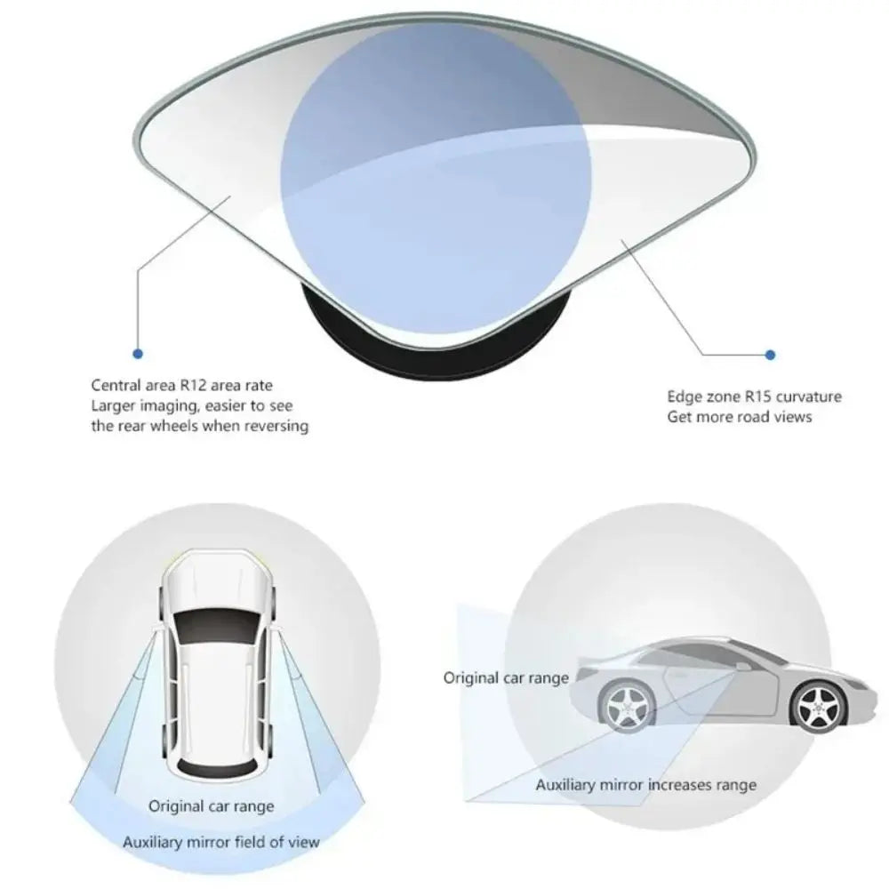 2pcs Car Mirror Wide Angle Car Blind Spot Mirrors 360° Adjustable Auxiliary Rearview Mirrors HD Frameless Small Round Mirror Oasis Select
