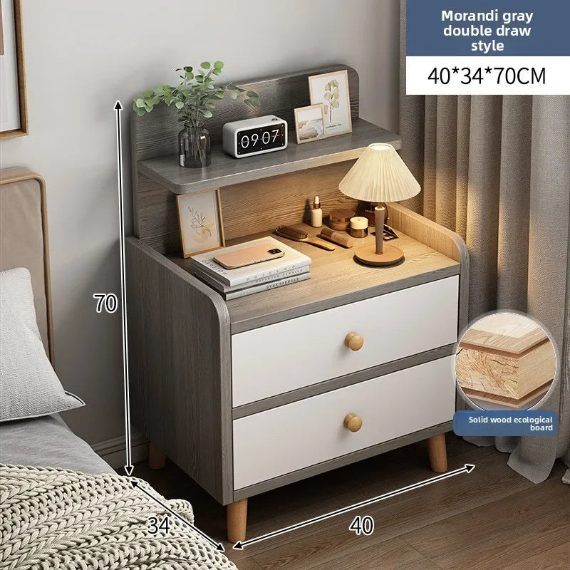 Multi-functional Household Goods Bedside Table Wide Small Chest Cabinet Multi-layer Locker With Drawers Small Cabinet Oasis Select Double Draw E