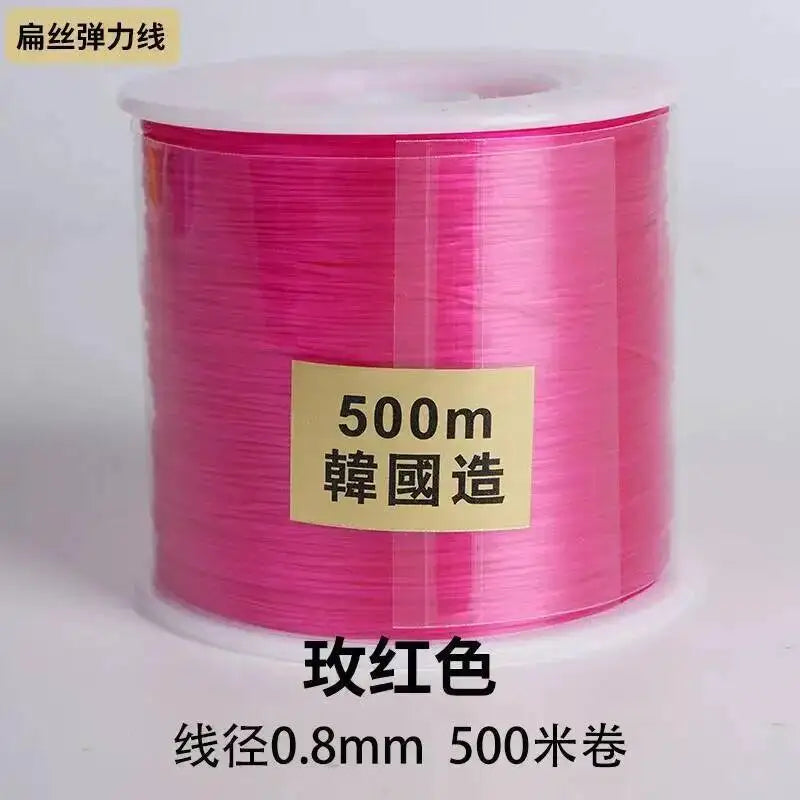 500M 0.8mm Flat Crystal Elastic Thread Bracelet String Leather Band Rope Wearing Bracelet Elastic Thread Buddha Bead Thread Oasis Select 13 0.8mm 500m