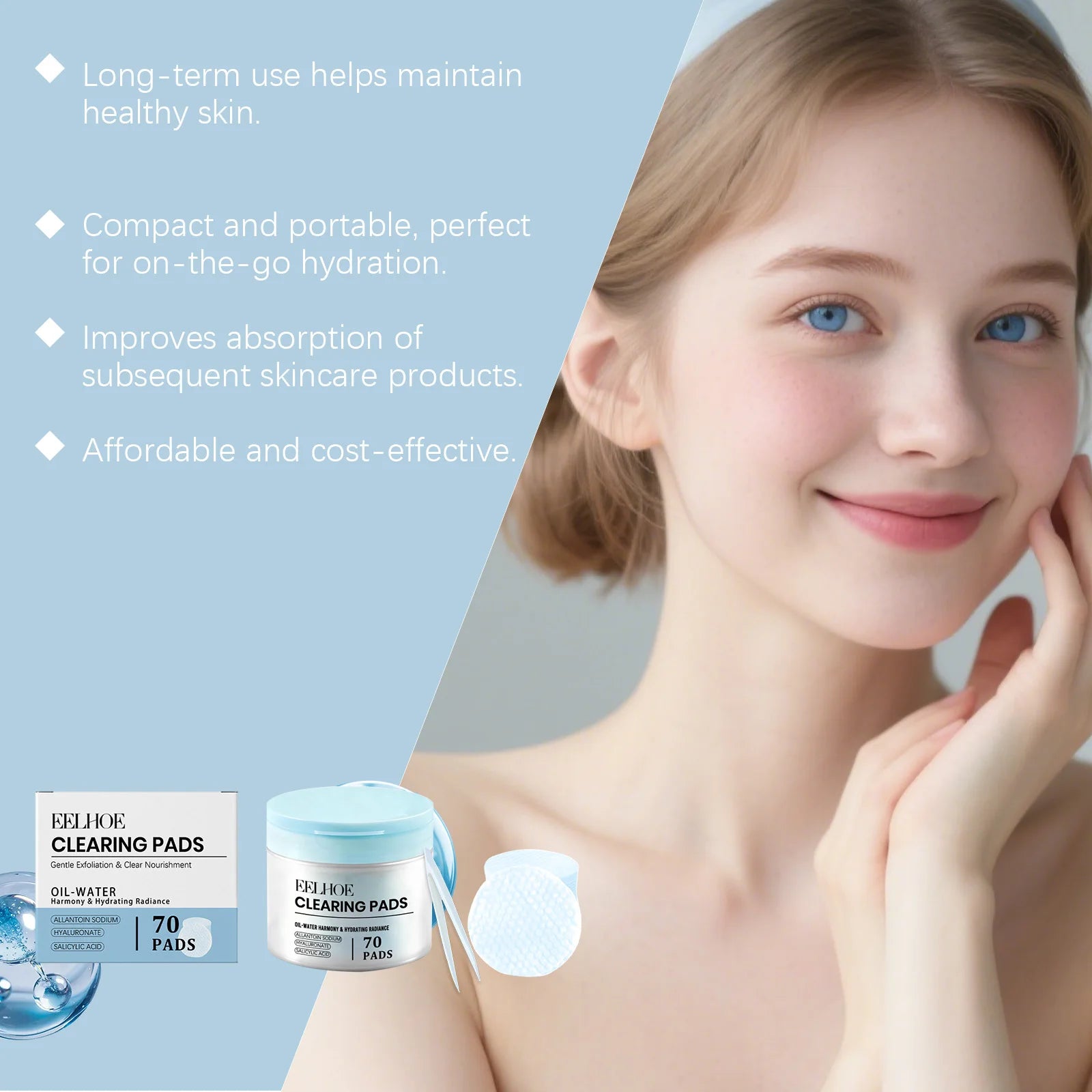 Salicylic Acid Cotton Pads Exfoliating Pore Cleansing Soothing Oil Control Acne Treatment Facial Daily Toner Pads with Tweezers Oasis Select