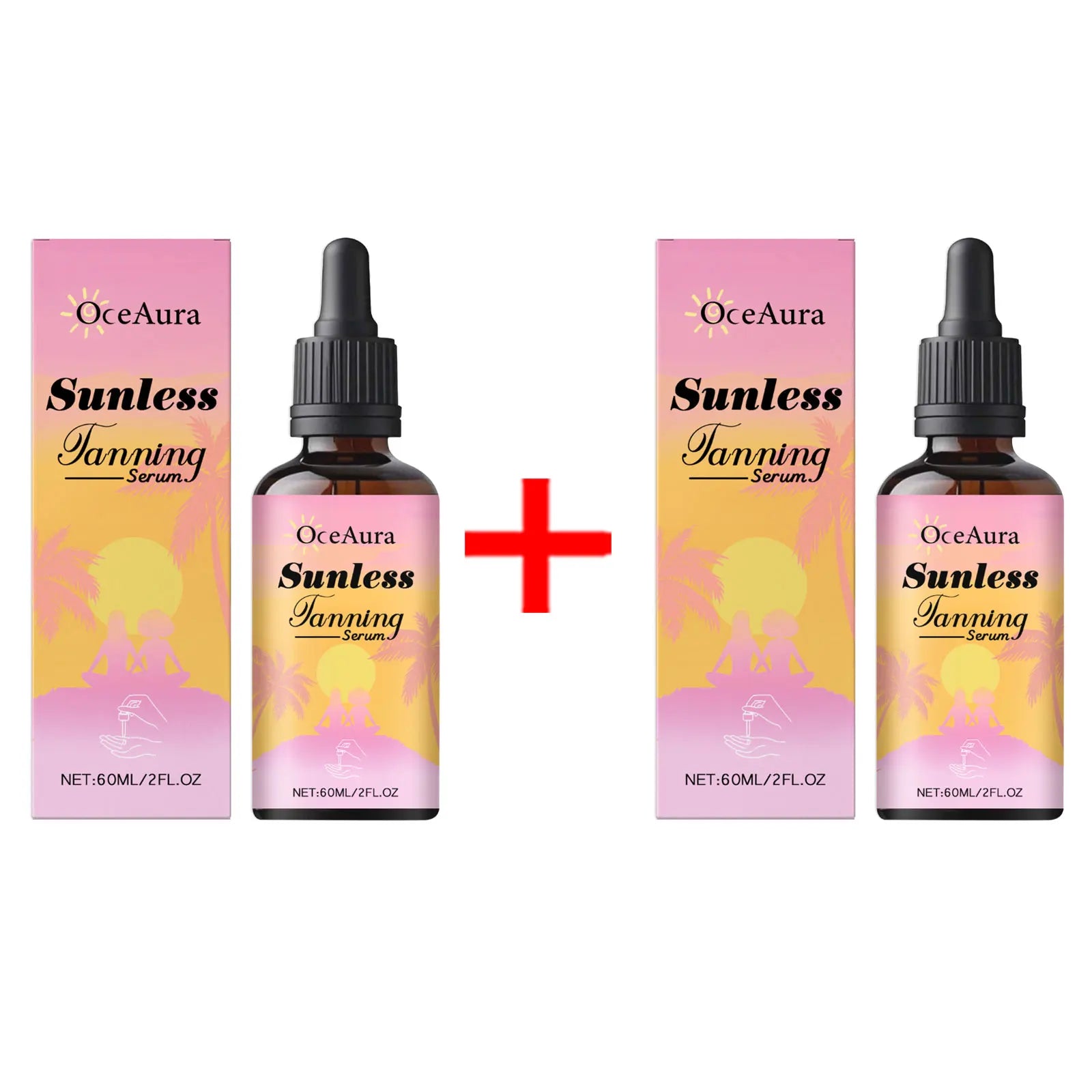 OceAura Sunless Tanning Drops – Natural Self Tanner Serum 60ml Self Tanner Serum Oasis Select 120ml boxed