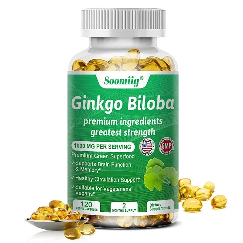 Ginkgo Biloba Capsules – Memory, Focus & Vision Supplement Herbal Supplement Oasis Select 120 count-1 bottle