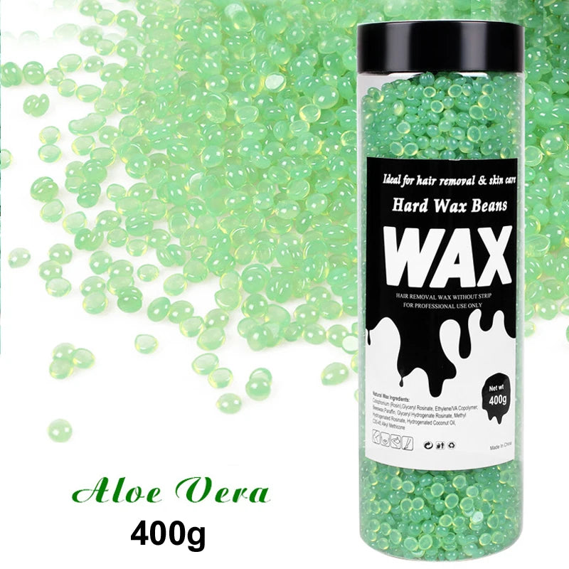 400g Canning Wax Beads For Hair Removal Hot Film Painless Waxing Beads Heating Wax Machine Body Bikini Face Legs Hair Removal Oasis Select 038-400g-Aloe
