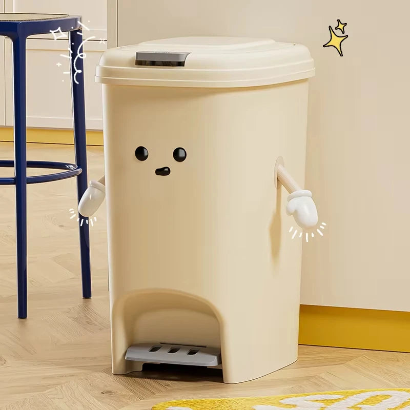 Uforu Large-Capacity Bin, Pedal Bin, DIY Creative Bin for Kitchen, Dormitory and Bathroom, Adorable Design Oasis Select