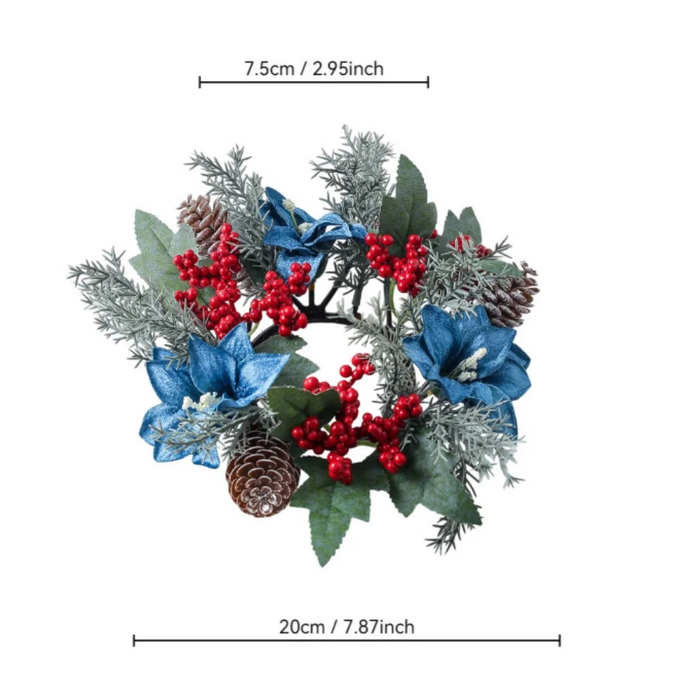 Christmas Candle Rings Table Decoration Christmas Wreath Candle Holder Ring Red Berries Table Centerpieces Candle Wreath Oasis Select Style 4