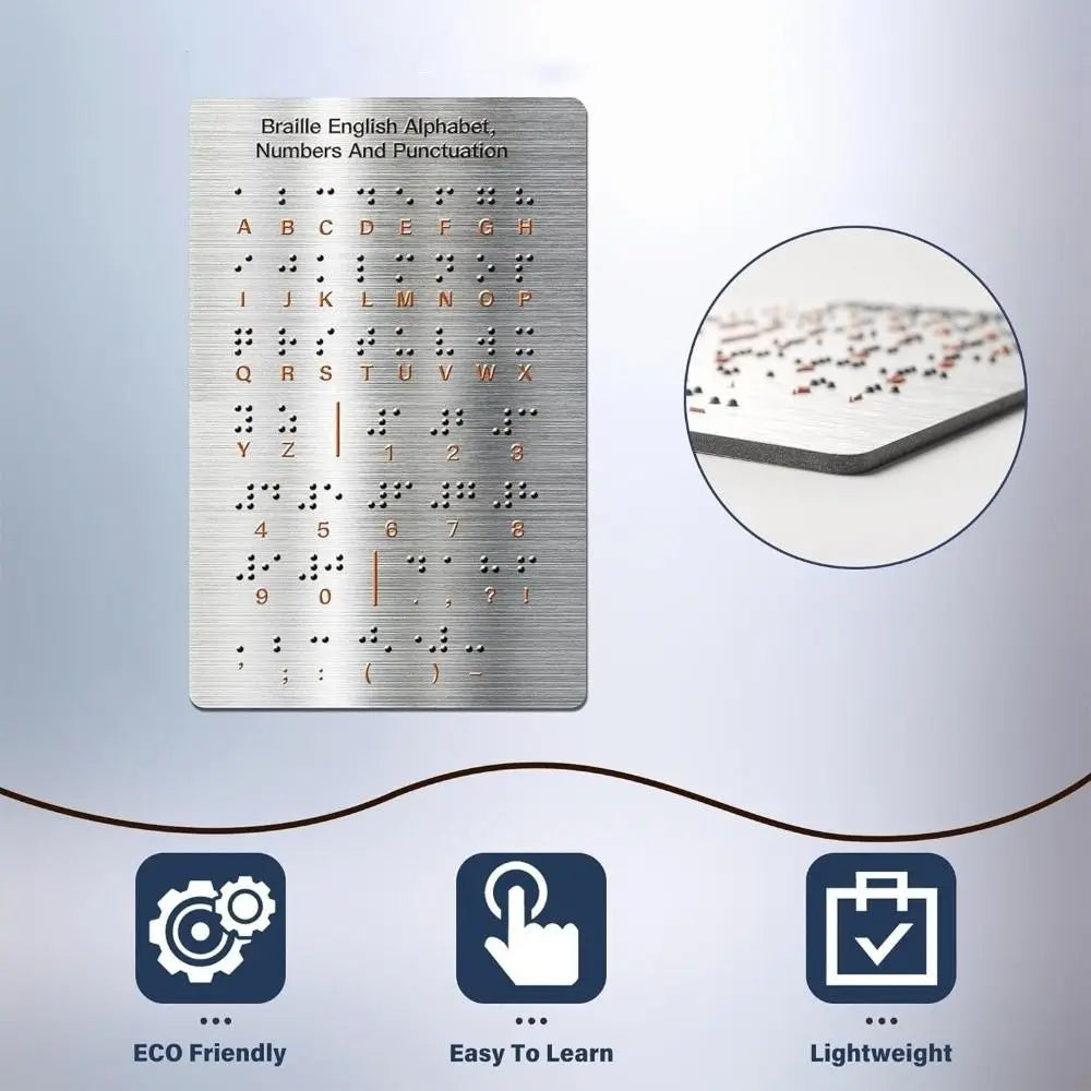 Aluminum Braille Alphabet Board Efficient Professional Braille Learning Board with Raised Dots Educational Braille Practice Tool Oasis Select