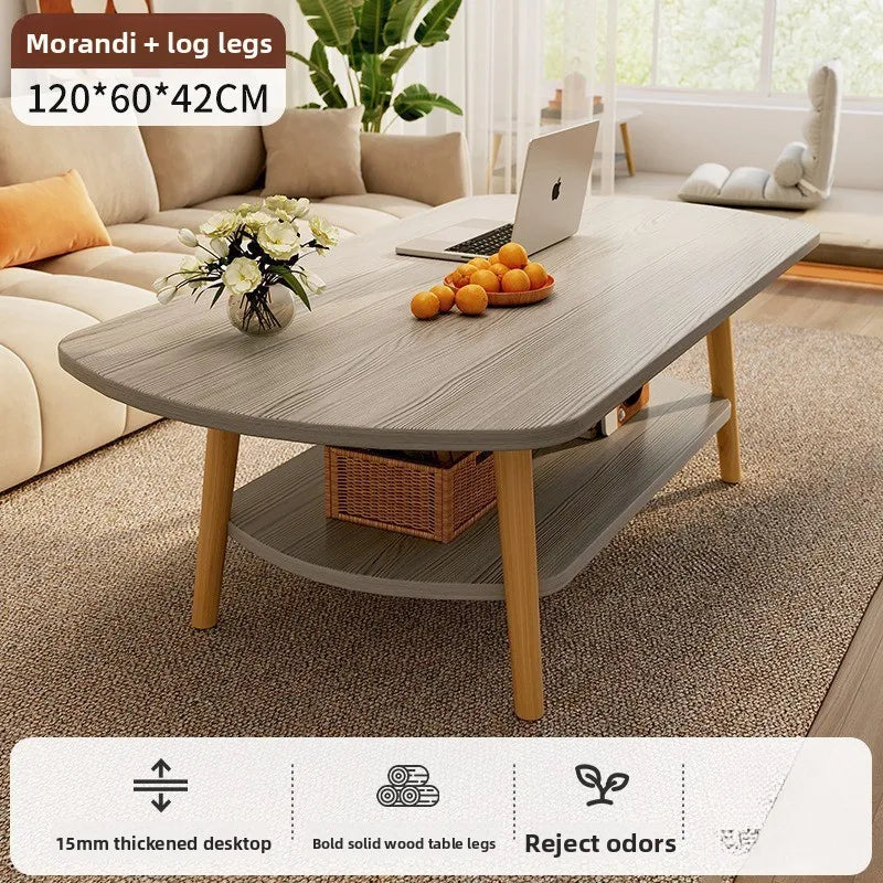 Coffee table living room small apartment multi-functional small tea table Nordic simple homestay double-layer small table Oasis Select M-Y-120CM