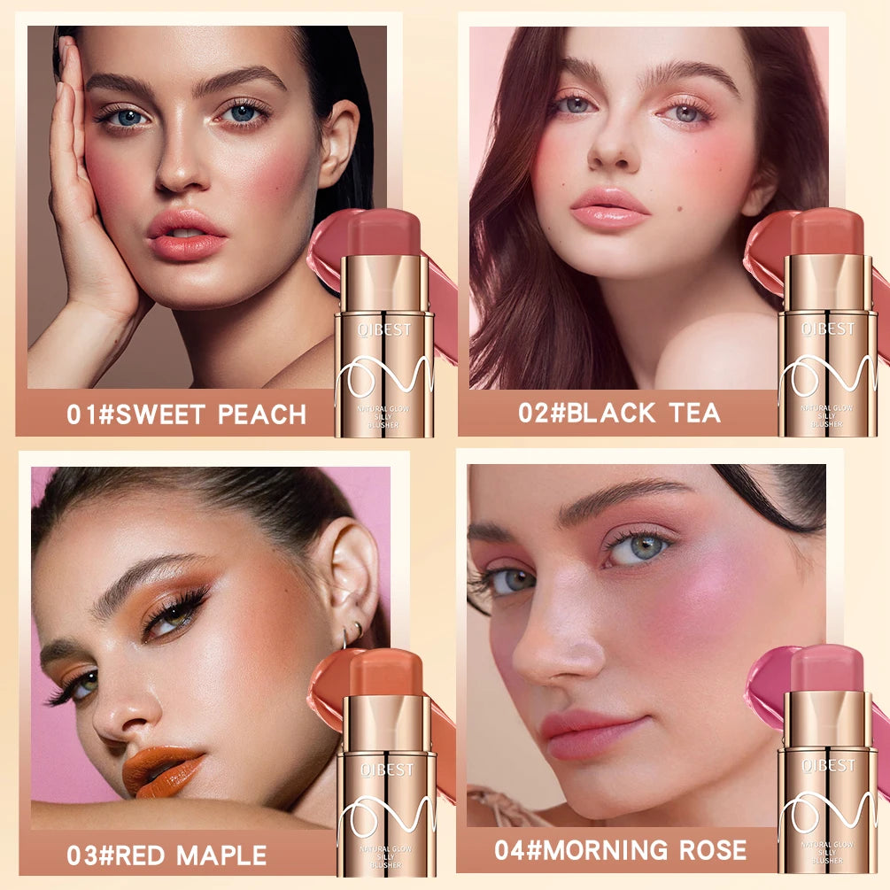 QIBEST 3-in-1 Makeup Stick – Lipstick, Blush & Eyeshadow