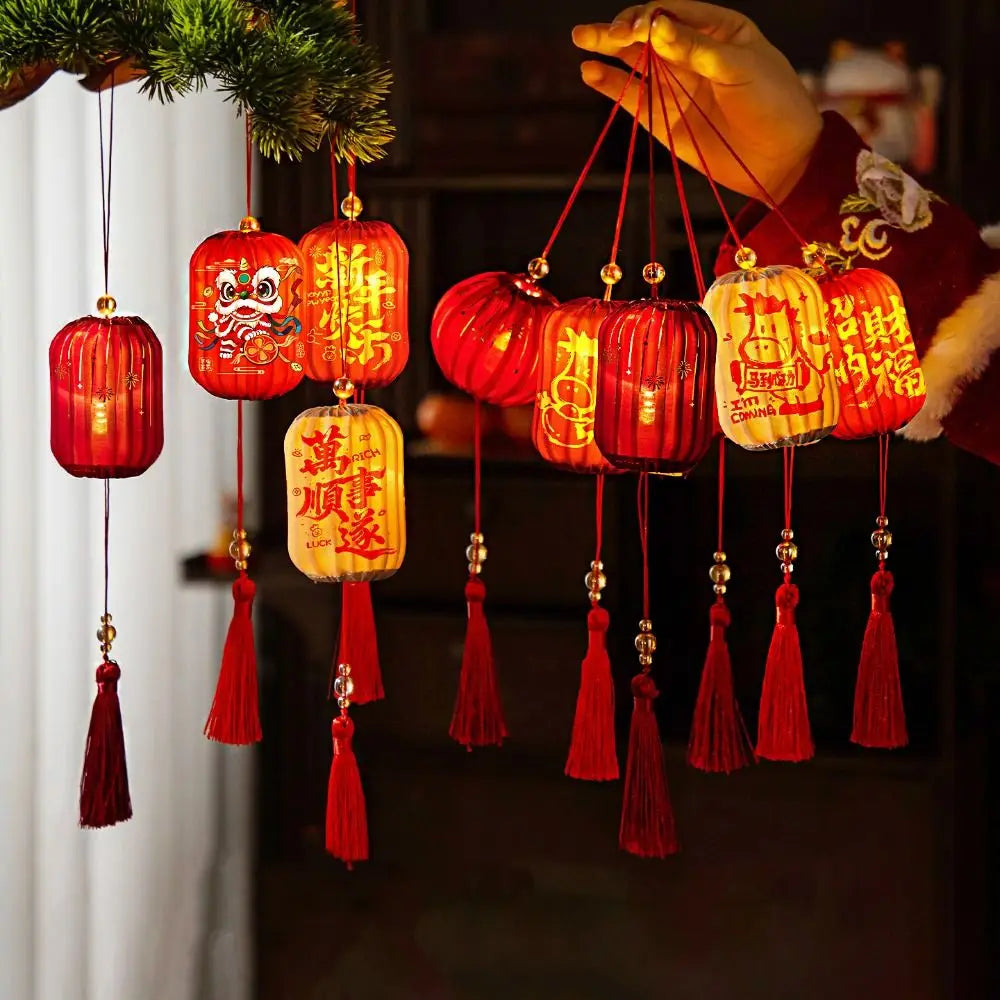 2026 Horse Year Chinese New Year Red Handheld Lantern & Tassel