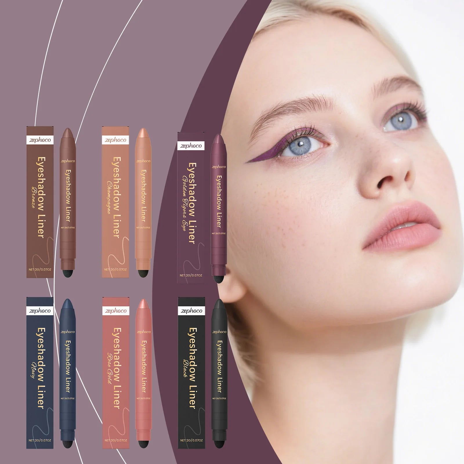 2 In1 Eyeshadow Liner Pen Matte Black Brown Waterproof Natural Long Lasting Silky Smooth Color-Rendering Professional Eye Makeup Oasis Select