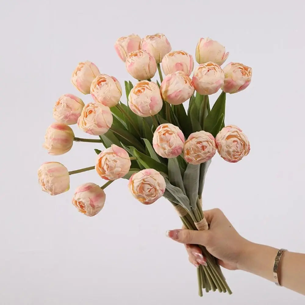 7-Head Artificial Silk Tulip Branches | Realistic Faux Flowers