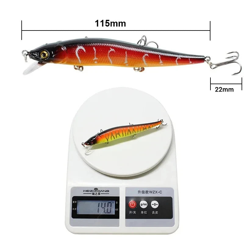 1/2pcs Fishing Lure 11.5cm/14g Minnow Crankbait Wobblers 3D Eyes Perch Artificial Bait Pike Carp Bait Swim Bait Fishing Pesca Oasis Select
