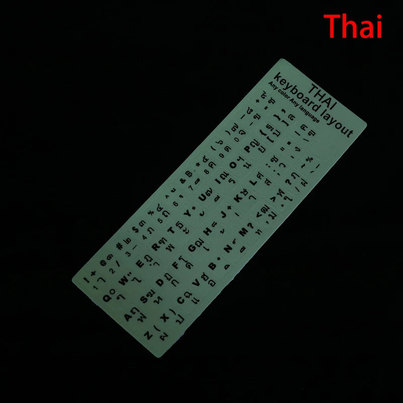 Luminous Keyboard Film Spanish,Russian,Arabic,French,English Etc Language Fluorescent Keyboard Letter Protective Stickers Oasis Select M