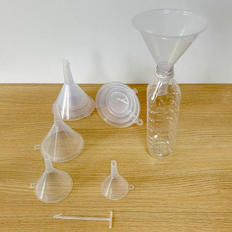 4Pcs Reusable Clear Plastic Funnel Set Lab PP Funnels Kitchen Funnel Lab Bottles Essential Oils Oasis Select
