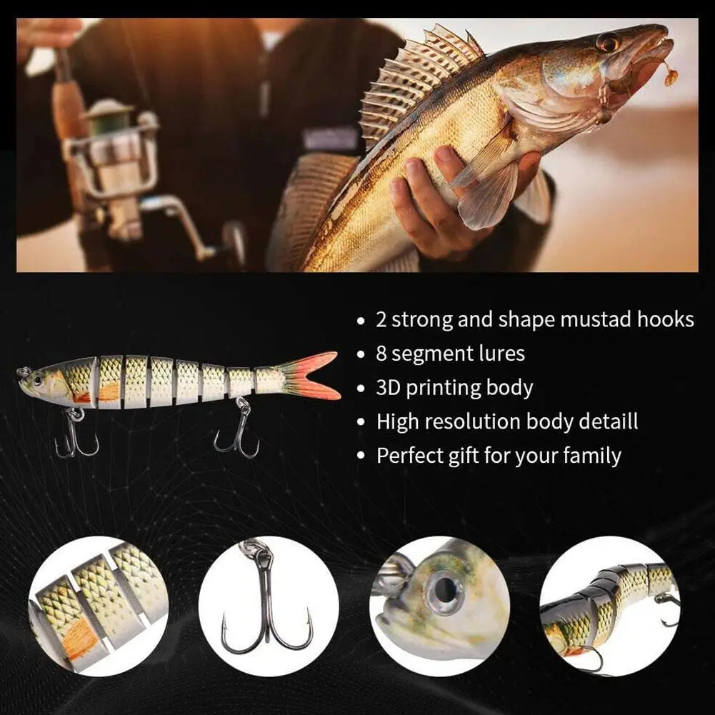 Multi Jointed Fishing Lure Slow Sinking Bionic Segmented Bait 13.4cm/18.6g Wobble Tackle for Freshwater Saltwater Pesca Oasis Select
