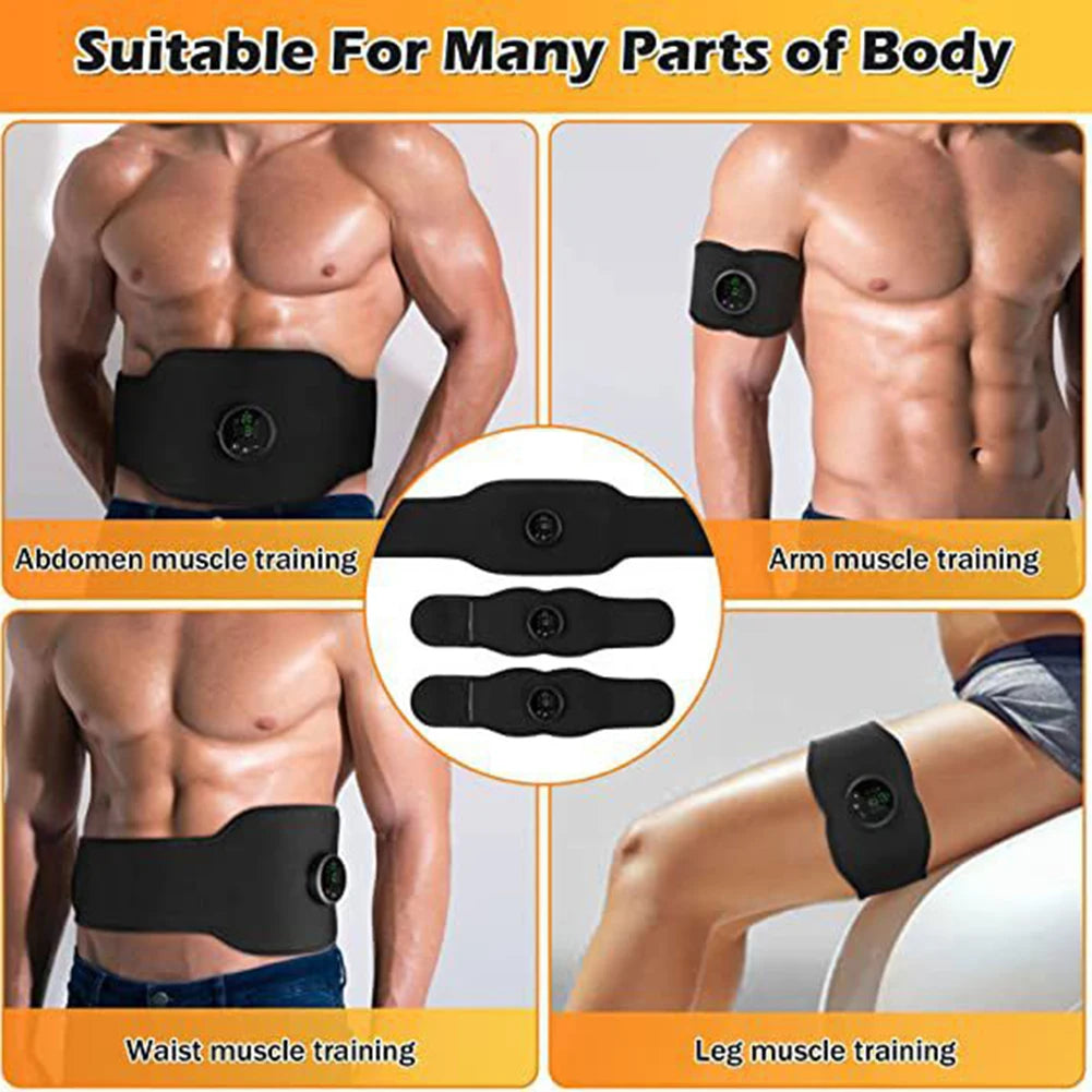 EMS AB Belt Muscle Stimulator – 19 Levels, 12 Modes | 3-Pack