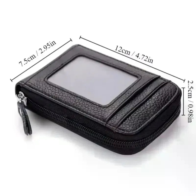 JETTING PU Leather Zipper Card Holder Wallet with ID Window Card Holder Wallet Oasis Select