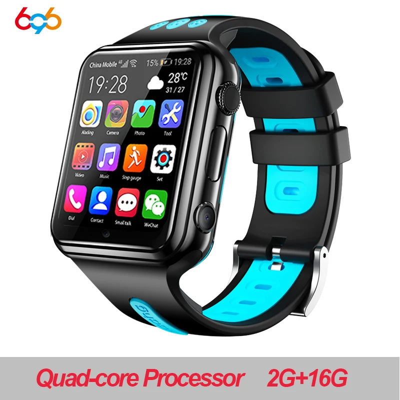 H1/W5 4G GPS Wifi location Student/Kids Smart Watch Phone android system clock app install Bluetooth Smartwatch 4G SIM Card Gift Oasis Select W5 16G black blue Add 32G TF Card