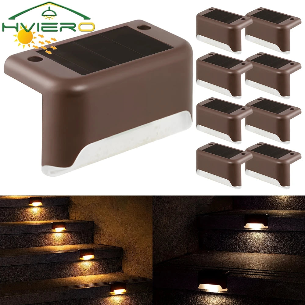 HVIERO Solar LED Stair & Step Lights | IP65 Waterproof Outdoor